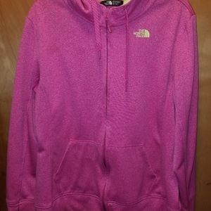 Ladies used North Face hooded zip up jacket.